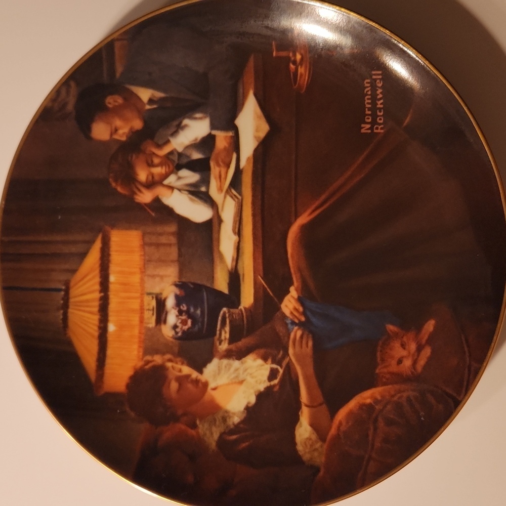 Normam Rockwell's Third In Light Campaign Series Plate "Father's Help"